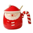 thumbnail image 4 of Taza de café con tapa de gorro de Papá Noel, tazas de leche y jugo, 460 ml, vasos únicos, lindas tazas de agua, tazas de té para té, bebidas frías, Estilo B Macarena Tazas de cerámica, 4 of 8