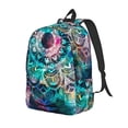 thumbnail image 1 of Disketp Watercolor Mandala Mochila de Lona Estampada, Mochila Escolar de Viaje Ligera para Estudiantes y Portátil-Small, 1 of 5