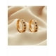 thumbnail image 2 of Aretes Xtellar Dorados Con Zirconia Azul Y Diseño Rejilla, 2 of 4