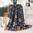 thumbnail image 3 of Colorful Halloween Ghosts Skulls and Pumpkins Blanket,Comfortable Soft Lamb Wool Throw Blanket,All Season,Warm Lightweight Blankets for Sofa Bed Couch Living Room Chair,40"x50", 3 of 4