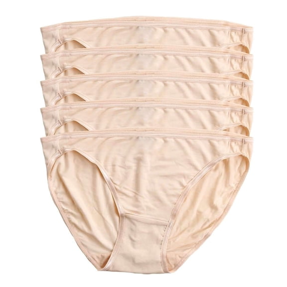 Felina Smooth Low Rise Bikini Panties - Seamless Underwear for Women, Panties for Women (5-Pack) (Bare, Small)