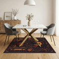 thumbnail image 3 of ODIKA 5'x7' Washable Area Rug Dark Orange Black Crow and Pumpkin Design Mystical Night Scene with Stars Candles for Dining Room, Under Table, Home Office, Non-Slip Chair-Friendly, 3 of 7