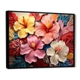 thumbnail image 3 of Designart "Floral Harmony Colorful Hibiscus I" Extra Large Floral Framed Wall Art - Traditional Pink Hibiscus Bedroom Framed Canvas Wall Art, 3 of 7