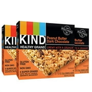 KIND Healthy Grains Bar, Peanut Butter Dark Chocolate, 1.2 Oz 5 Count Pack of 3