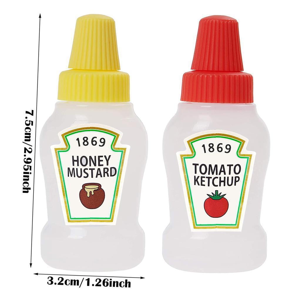 Uaifo 3PCS 2PCS Mini Seasoning Sauce Bottle Portable Tomato Ketchup Bottle  Salad Dressing Container for Bento Lunch Box Kitchen Jars