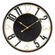 thumbnail image 3 of Reloj de pared con números arábigos, regalo de recuerdo para el hogar, reloj colgante redondo, silencioso y creativo para decoración del comedor y el Oro negro, 3 of 8