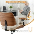 thumbnail image 5 of Home Office Chair with Wheels, Adjustable Height and 360° Swivel Armless Desk Chair, Modern PU Leather Mid-Back Computer Chair for Office Living Room Bedroom, Beige, 5 of 8