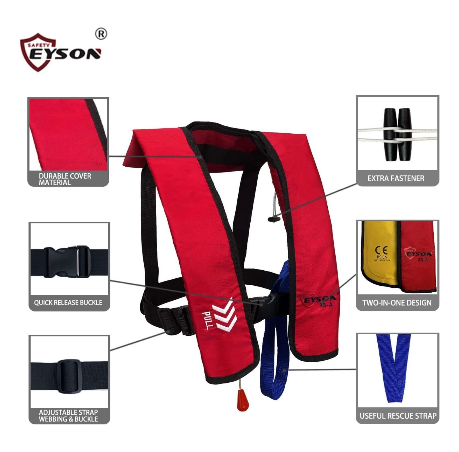 Inflatable Life Life Vest Basic Automatic/Manual (Red Auto)