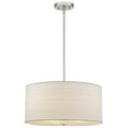 thumbnail image 7 of Kira Home Pearl 18" Drum Chandelier, Textured White Fabric Shade, Silver Pendant Light, Glass Diffuser, Brushed Nickel, 7 of 7