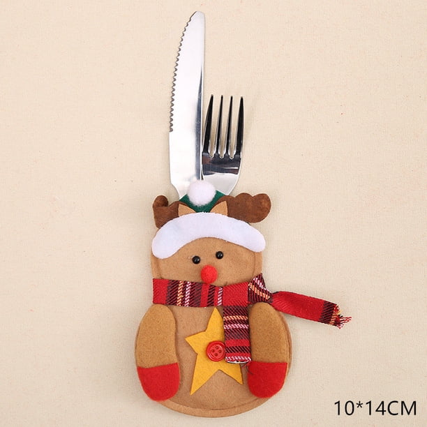 1pcs Xmas Cutlery Bags Pocket Santa Faceless Doll Cutlery Holder bag Christmas Decorations home Kitchen Tableware accessories