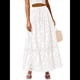 thumbnail image 3 of Falda Larga Playera Estilo Bohemio Informal de Verano 2025 para Mujer, con Encaje Bordado, Ojales, Cintura Elástica, , Escalonada, Corte A. L, 3 of 10