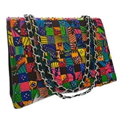 2Chique Boutique Women's Rhinestone Studded Omami Ankara Woven Handbag