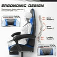 thumbnail image 3 of Furmax High Back Massage Gaming Chair with Footrest PU Leather Racing Computer Chair with Lumbar Support Ergonomic Office Chairs, Blue, 3 of 6
