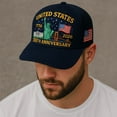 thumbnail image 4 of U.S. 250th Anniversary Retro Washed Cap, Adjustable U.S. 250th Anniversary Tribute Hat, Patriotic Cap(Blue), 4 of 4