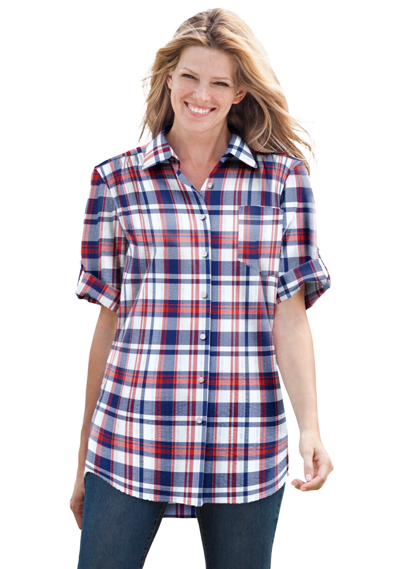 button down plus size shirts