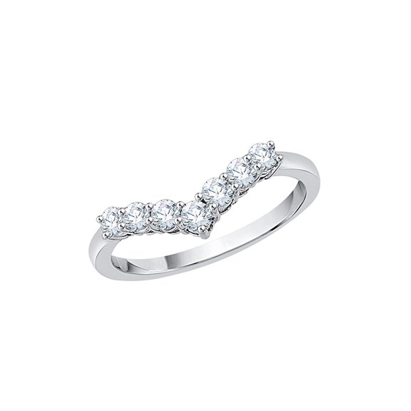 Diamond Wedding Band in 10K White Gold (1/2 cttw) (I-Color, SI3-I1 Clarity) (Size-7.5)