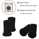 thumbnail image 4 of 24 piezas de calcetines de fieltro para muebles, fundas para muebles de mesa, fundas para pies de silla, almohadillas para pies, protectores de suelo, evitan arañazos y ruidos (negro), 4 of 5