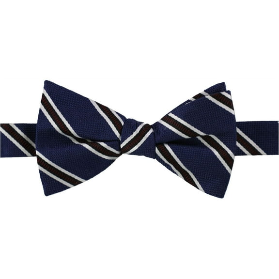 Tommy Hilfiger Mens Stripe Self-tied Bow Tie, Blue, One Size