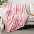thumbnail image 2 of PAVILIA Faux Fur Throw Blanket Twin Tie-Dye Pink, Soft Warm Sherpa Blankets & Throws for Bed, Fluffy Plush Thick Fleece Throw Blanket for Couch Sofa, Reversible Furry Shaggy Blanket, Pink 60x80, 2 of 7