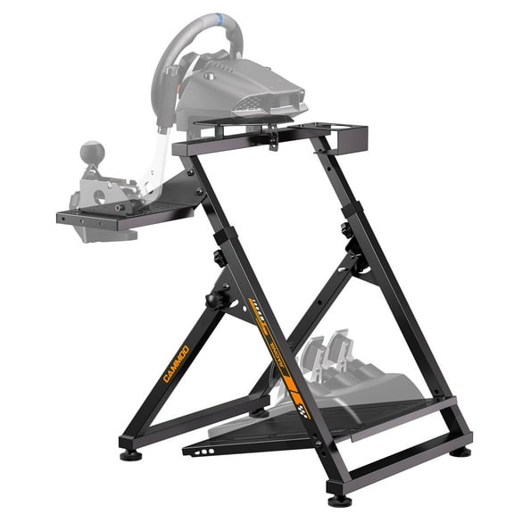 CAMMOO Foldable High Compatible Sim Racing Wheel Stand Simulator Fits Handbrake,Height Adjustable,Cup Holder,29 Holes Wheel Panel & 26 Holes Shifter Panel