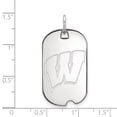 thumbnail image 2 of 14k White Gold LogoArt University of Wisconsin Letter W Small Dog Tag Pendant Q4W027UWI, 2 of 4
