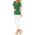 thumbnail image 5 of Women Short Sleeve Crossed Surplice Button Tops, 5 of 5