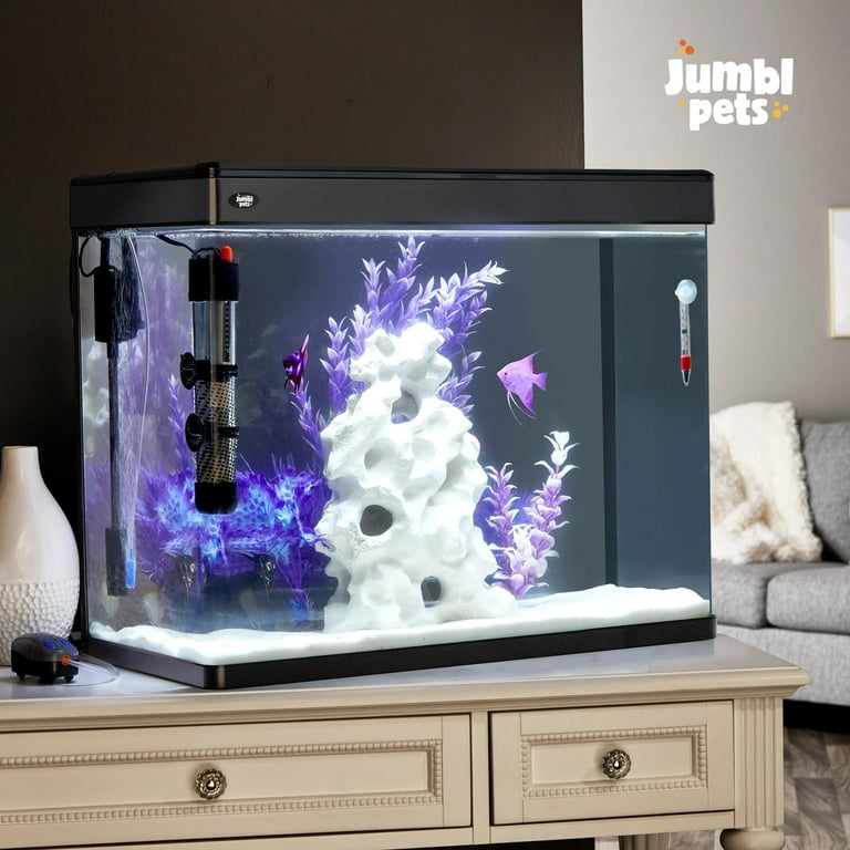JumblPets Premium Fish Aquarium Kit, Small Rectangular Glass 21