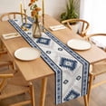 thumbnail image 3 of Blue Beige Boho Table Runner - 70 Inch Long, Kitchen Dining Table Runner Dresser Scarves, Vintage Ethnic Tribal Southwestern Farmhouse Decor for Coffee Tables Wedding Party Banquet, 3 of 8