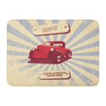 thumbnail image 1 of SIDONKU Red 50S Vintage Retro Pickup Truck Car Suitable Designs Colorful Old Doormat Floor Rug Bath Mat 23.6x15.7 inch, 1 of 1