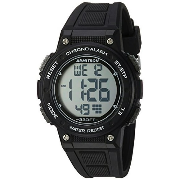 Armitron Sport Womens 45/7086BLK Digital Chronograph Black Resin Strap Watch