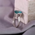thumbnail image 5 of Solitaire Cushion Paraiba Tourmaline Ring, Half Bezel Set 925 Sterling Silver Ring, Large Vintage Ring, Statement Ring, 5 of 5
