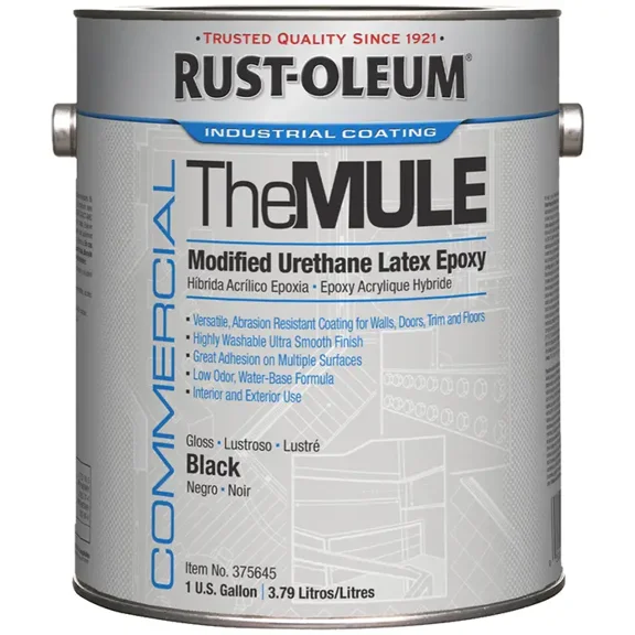 1 gal Rust-Oleum 375645 Black MULE Modified Urethane Latex Epoxy, Gloss