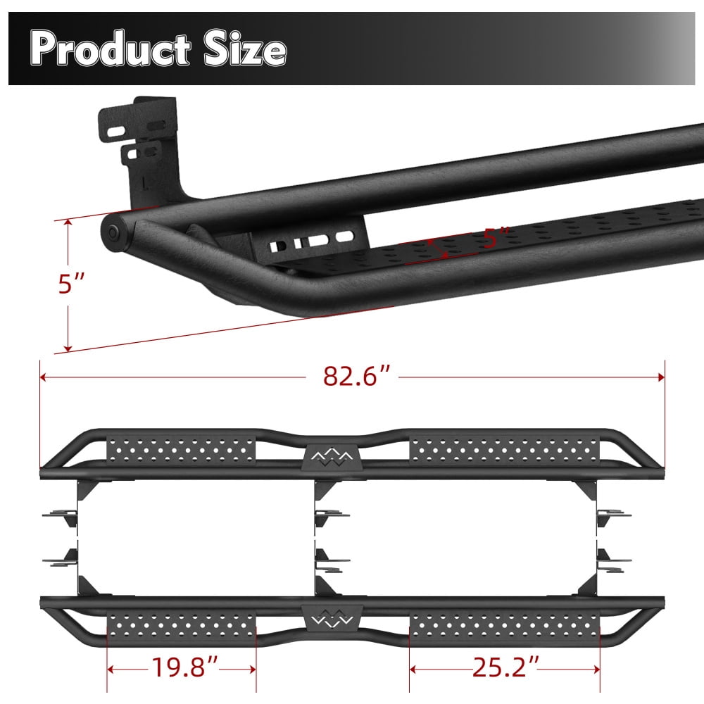 Running Boards Nerf BarsCompatible with 2009-2018 Dodge Ram 1500 / 2010-2026 2500 3500 Crew Cab