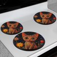 thumbnail image 7 of Electric Stove Burner Covers,4 Pcs Round Gas Burner Cover,8 and 10 Inch,Pointillism - inspired Cat and Flowers, 7 of 7