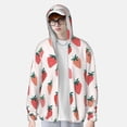 thumbnail image 2 of Saiise Hand Drawn Strawberry Pattern Sun Protection Hoodie for Men and Women, Lightweight Quick-Dry Windproof with Hood and Zip-XX-Large, 2 of 7
