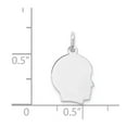 thumbnail image 2 of 14k White Gold Plain Small Facing Right Engravable Boy Charm, 2 of 3