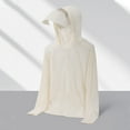 thumbnail image 2 of Xfvqtps Mens And Womens UPF50+ Sun Protection Light Jacket Hoodie with Wide Brim High Zip up Long Sleeve with Thumb Hole Solid Color Hiking Athletic Lightweight Breathable Summer Top Beige, 2 of 5