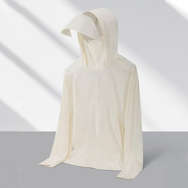 DPTALR Veste de Sport Décontractée pour Hommes à Capuche Manches Longues Fermeture Éclair Anti-Soleil Haute Élasticité