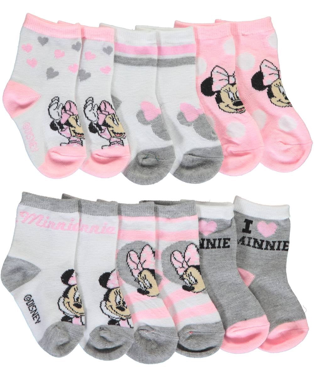 Disney Minnie Mouse Baby Girls 6-Pack Crew Socks