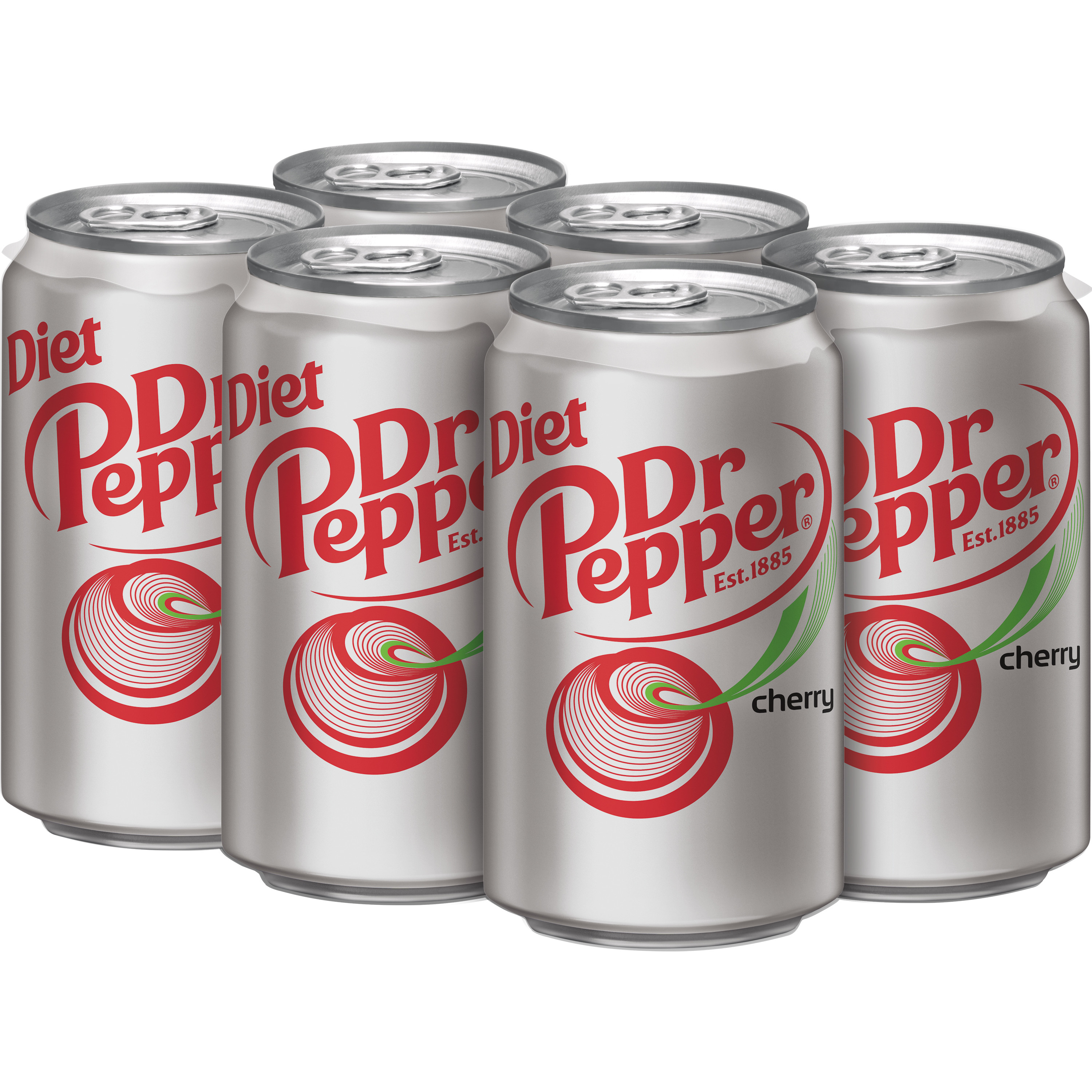 Diet Dr Pepper Cherry Soda, 12 fl oz cans, 6 pack
