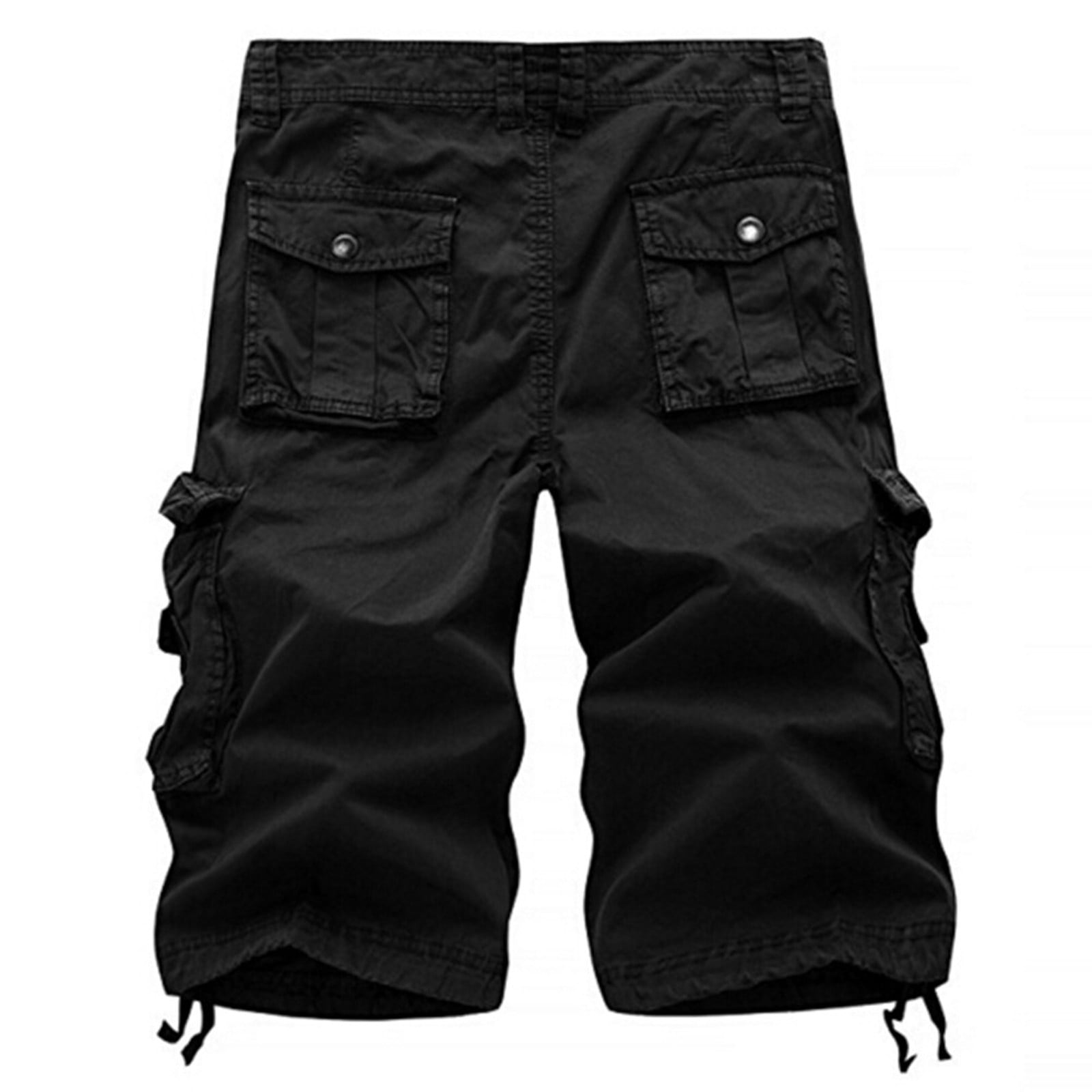 iOPQO Men's Cargo Pants Men's Casual Pure Color Outdoors Pocket