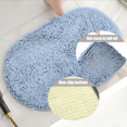 thumbnail image 6 of MK Gdledy Chenille Oval Bath Rug 16x24, Rubber Backing Quick Dry Washable Microfiber Mats，Light Blue, 6 of 6