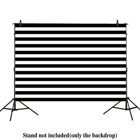 Black And White Photography - GreenDecor Polyester 7x5ft photography backdrops geometric Black and white stripe zebra crossing line banner Birthday party wedding decoration photo studio boot