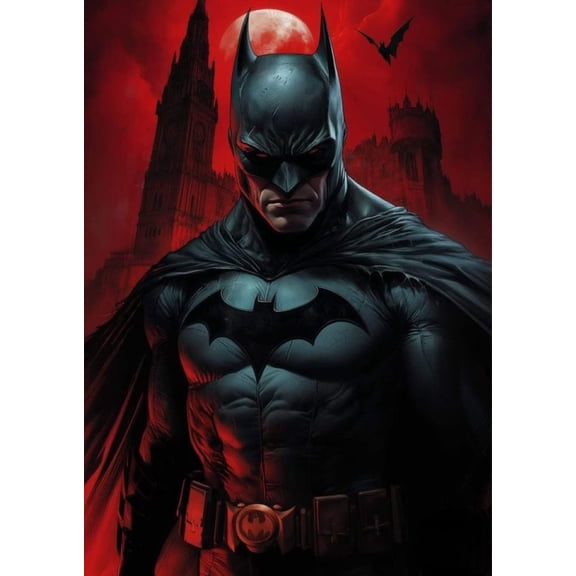 Batman Diamond Painting Kits for Adults, Diamond Art Superhero 5D DIY Diamond Art Kits Full Drill Diamond Dots for Gift Wall Decor and Relaxation Gem Arts 12x16 inch