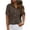 *Brown, variant on Women's Cotton-Linen Cropped Button Down Shirts,Ladies Casual Collared Short Sleeve Crop Tops with Pockets,Breathable Summer Daily Wear Blouses For Women,Army Green,S-3XL