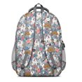 thumbnail image 3 of Bulldog Dog and Flower Florals Backpack for School,Cute School Bag,Schoolbag with Adjustable Shoulder Straps & Padded Back,16.9 Inch, 3 of 5
