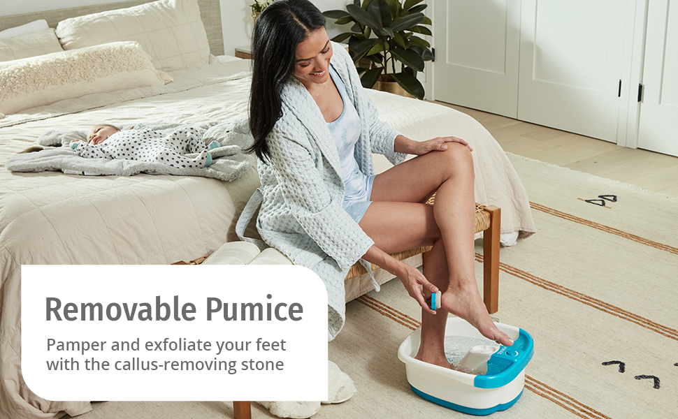 Homedics Bubble Mate Heated Foot Spa Bubble Foot Massager with Raised Massage nodes and Removable Pumice Stone - image 4 of 19
