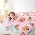 thumbnail image 3 of Erosebridal Rodent Animals Capybara Twin Comforter Sets,Cute Animals Bedding Set For Girls Kids ,Reversible Pink 2-Piece, 3 of 7