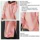 thumbnail image 5 of Sudadera con Capucha Dobladillo Dividido con Bolsillo Sudadera con Capucha Manga Larga Gruesa Sudadera con Capucha Extragrande para Mujer Rosa XXL, 5 of 6