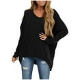 thumbnail image 2 of Puntoco moda mujer Color sólido manga larga cuello en V camiseta Casual Popular blusa tops Puntoco Puntoco-3058, 2 of 9